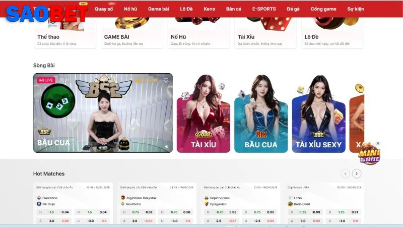 Casino Saobet Lựa chọn giữa những sảnh chơi phong phú