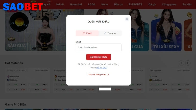 Hướng dẫn khi quên mật khẩu đăng nhập