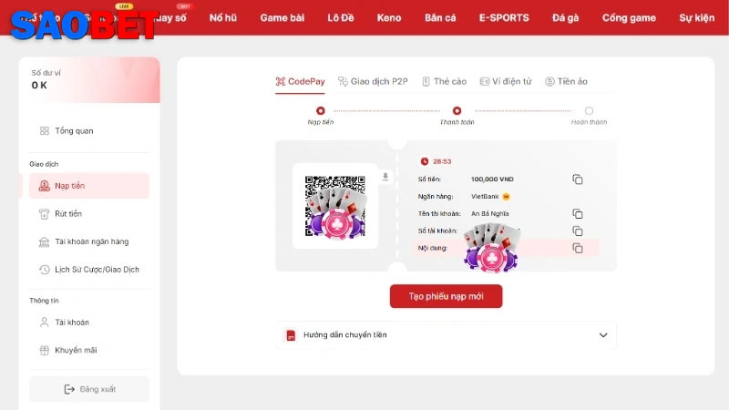 Nạp Tiền Saobet Dễ Dàng Với Hướng Dẫn Chi Tiết Nhất Giao dịch nhanh chóng bằng mã QR
